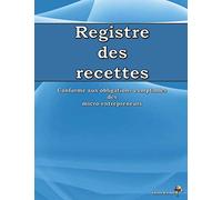 Registre des Recettes: Conforme aux obligations comptables des micro-entrepreneurs