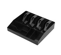 Registre des Tiroirs Walfront 32cmx27cm Caisse Enregistreuse Boîte 4 Compatiments Billets et 4 Compartiments Monnaies Boîte de Rangement Bien Rangée de Cash(Noir)
