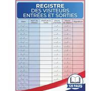 Registre des Visiteurs Entrées et Sorties: Cahier de Suivi des Entrées et Sorties des Visiteurs dans votre administration ou entreprise - Enregistrer ... de 2200 Visites - Grand Format A4 - 120 Pages