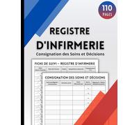 Registre d'Infirmerie: Cahier de soins et de consignation des prises en charge - Permet d’enregistrer plus de 700 suivis et interventions - Grand format, 110 pages