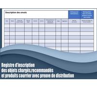 REGISTRE D'INSCRIPTION DES OBJETS CHARGES, RECOMMANDES ET PRODUITS COURRIER AVEC PREUVE DE DISTRIBUTION