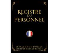 Registre du Personnel Extras & CDD d'Usage: 200 fiches CDDU A4 avec suivi trimestriel 210 salariés pour hôtels restaurants et traiteurs HCR avec section stagiaires