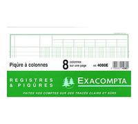 Registre piqûre 8 colonnes Exacompta 4080