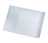 Leitz (Esselte) Intercalaire A4 Extra 12 positions à onglets Dez-Jan - gris