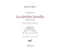 Registres Viii, Les Dernières Batailles (1929-1949)
