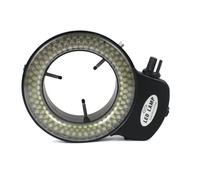 Réglable 144 LED Anneau Lumière Lampe 6500K 90V-240V for Microscope Stéréo Industriel Microscope Trinoculaire Caméra Vidéo Numérique(Silver)