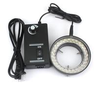 Réglable 144 LED Anneau Lumière Lampe 6500K 90V-240V for Microscope Stéréo Industriel Microscope Trinoculaire Caméra Vidéo Numérique(Grey)