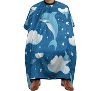 Réglable Cape de Cheveux, Dauphin, Tablier de Coiffure Unisexe Cape de Barbier pour Hommes Couper Femmes