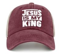 Réglable Casquette Baseball,Chapeau De Golf Jésus Est Mon Roi Respirant Casquette De Baseball pour Homme Femme Sport