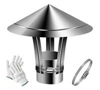 Réglable Couvercle de Pluie de Toit Chapeau de Cheminée Poêle 170mm | Capot de Cheminées, Chapeau de Cheminée Anti Pluie, pour Fumisterie Poele Exterieur Tubage C'est Un, avec des vis métalliques