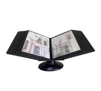 OOPDNEGAK Réglable Et Rotatif Pupitre De Table, Kit Pupitre Présentoir De Table, 20 Panneaux Affichage A4 Pochettes De Vision, Présentation Et Consultation Documents, Système De Panneau