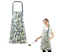 Réglable Floral Tablier Cuisine Tablier Barbecue Imperméable avec Poche de Grande Capacité Pour Cuisiner Faire du Barbecue Coiffer Nettoyer Jardiner Faire de la Poterie Peindre et Cuire au four Bleu
