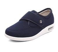 Réglable Magic Tape Orthopédique Pantoufles,Chaussures pieds enflés pour personnes âgées, chaussures diabétiques antidérapantes respirantes-bleu_38,Gonflés Arthrite Oedème Swollen Pantoufle