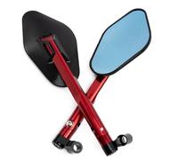 Réglable Mirror Rétroviseur Latéral Moto pour Yamaha XVS950, XV1900, XVS1300, XT660, WR250, WR125, XT125, avec Réflecteur Pliable.(Rouge)