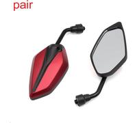 Réglable Noir Rouge paire rétroviseur latéral arrière polygone pour Moto