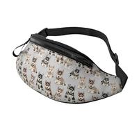 Réglable Sac À Poitrine Chiens Husky Sac Ceinture avec Prise Casque Sacoche De Ceinture pour Promenade De Chien D'Entraînement Gym 14X35Cm