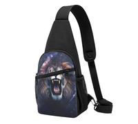 Réglable Sacoche Bandouliere Art du Roi Lion de l'Espace Sacs Poitrine Mode Sac à Dos Militaire pour école Homme Femme