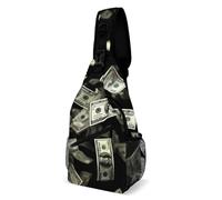 Réglable Sacoche Homme Bandouliere Billets de banque américains en chute libre Sac Bandoulière Multifonction,Léger Crossbody Bag pour Femme école Cyclisme