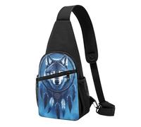 Réglable Sacoche Homme Bandouliere Piège à barrages de loup indigène Sacs à Bandoulière Léger Sac à Poitrine pour Homme Voyage Camping