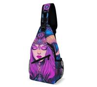 Réglable Sacoche Tactique Art de prière de la déesse des douze constellations Sacs Poitrine Durable,Mode Crossbody Bag pour Homme Cyclisme Femme