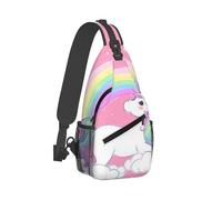 Réglable Sacoche Tactique Cheval Roses Mers Nuage Rainbow Sling Bag Antivol Cross Body pour Cyclisme Voyage Homme