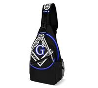 Réglable Sacoche Tactique Logo de la franc-maçonnerie, foi, espoir et charité maçonniques Sling Bag Polyester,Antivol Sac D'Epaule pour Cyclisme Femme Homme