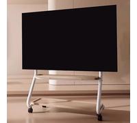 RéglableMobileTVCartwithDoubleStoragePlateauRollingStandfor3265 TVsPortableUniversalTVStandforBedroomLiving & OutdoorUseWhite