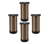 Réglables Pieds de Meubles Métal Acier Inoxydable Cabinet Jambe Table Pieds Pied D'armoire Hauteur Ajustable Pour Canapé Table Armoires,Marron Foncé 4 Pièces (35cm)