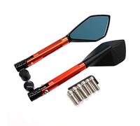 Réglables Rétroviseurs Moto Pour R1 R6 FZ6, Rétroviseur Latéral Avec Effet Amortisseur Rétroviseurs de guidon de moto(Orange)