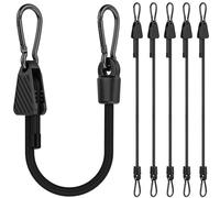 Réglables Tendeurs Élastiques avec Mousqueton, 6 Pcs 100% Latex Tendeur Élastique Robuste 30CM, Résistant aux Rayons UV Sandow Elastique avec Crochets pour Camping, Bâches, Tentes, Bagages, Moto