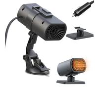 Réglage 12V Pour La Voiture | Défros Avec Le Ventilateur | 2 En 1 Chauffage De Voiture Portable Avec Support D'aspiration | Défros De Radiateurs Pour Le Brin De La Fenêtre De Camion De Véhicule D'hive