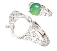 Réglage de la bague en argent, bague de base réglable en argent 925 vierge pour la fabrication bijoux, support cabochon pour agate, cristal, pierres précieuses jade 8 x 10...