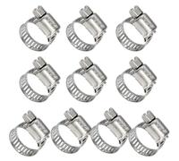 Réglage du tuyau en acier inoxydable Colliers de serrage à vis sans fin réglables en acier inoxydable 304, lot de 10, plusieurs tailles(16 25 mm 10PCS)