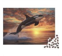 Réglages Saut épaulard Casse-tête 1000 Pièces en Carton Recyclé, Puzzle Complexe défi Entre Amis pour Un Tableau À Encadrer, Superbe Idée Cadeau 52x38cm/1000pcs