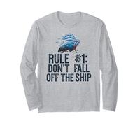 RÈGLE #1 : NE Fall Pas Don't Fall Off The Ship Funny Cruise Vacation Meme Manche Longue