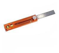 Règle 3 en 1, règle de niveau de marquage, outil multifonction extensible en alliage d'aluminium avec bulle pour le travail du bois de précision et la disposition (orange)