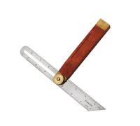 Règle à Angle Coulissant Biseautée en T 9 Pouces pour Menuiserie | Acier Inoxydable, Poignée Bois Marron, Mesure Multi-angles et Verrouillage, Portable pour Rangement et Transport