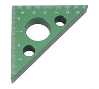 Règle à angle droit carrée en alliage d'aluminium - Outil de mesure de charpentier de haute précision avec niveau à bulle pour menuiserie 97 x 68 mm (vert)