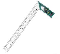 Règle à angle droit, outil de mesure multi-angles avec échelle gravée et niveau à bulle, corps en acier inoxydable pour le travail du bois et l'utilisation industrielle (400 mm)