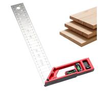 Règle à angle droit pour le travail du bois - Règle à angle droit | Équerre de travail du bois à 90 degrés, règle d'angle de travail du bois en acier inoxydable de haute précision pour armoires
