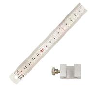 Règle à Crochet en Acier Inoxydable de 15 cm, Règle Double Face avec Échelle en Pouces et en Centimètres, Outil de Mesure Précis pour Éducation, Bureau et Projets Techniques, Résistante à la Corrosion