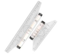 Règle à Dessin Roulante en Plastique 2 Pièces, Mesure Multi Angle