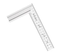 Règle à double échelle en acier inoxydable robuste et précise à angle droit pour le travail du bois et la construction avec base en aluminium Outil de mesure d'angle précis