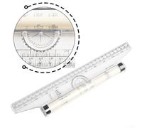 Règle à rouleau de 15 cm/30 cm avec fonctions parallèle et d'équilibre pour un dessin fluide et précis et une mesure dans un usage professionnel (30 cm)