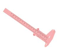 Règle à Sourcils de Positionnement 150mm en Plastique Rose | Double Échelle, Coulisse Mini Pinces, Lecture Nette pour Bijoux et Petits Gemmes