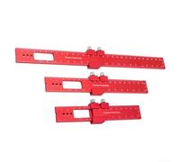 Règle à tracer en alliage d'aluminium pour le travail du bois avec métriques et échelles, jauge de marquage de précision avec trous de crayon et bouchon réglable pour une mesure précise (H160)