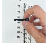 Règle à vis imprimée 3D pour une mesure précise de la longueur et du diamètre M2-M20, outil de mesure pour vis, compact 16 cm x 9 cm avec durable pour PLA (blanc)