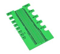 Règle à vis imprimée 3D pour vis métriques M2-M20, outil de mesure pour longueur et diamètre, 16 cm x 9 cm avec 3 mm d'épaisseur, compatible avec PLA (vert)