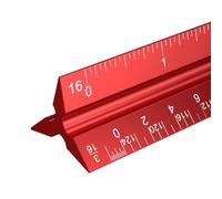 Règle architecturale, échelle d'architecte en aluminium de 30,5 cm, échelle triangulaire, règle pour Blueprint, règle triangulaire, règle de dessin, règle d'architecte, règle en métal, règle d'architecte (rouge)