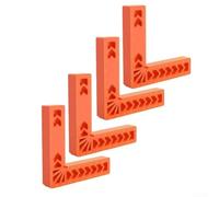 Règle carrée à angle droit pour projets de travail du bois de précision avec options en plastique ABS de 7,6 cm, 10,2 cm et 15,2 cm avec marquage multi-angles (lot de 4)